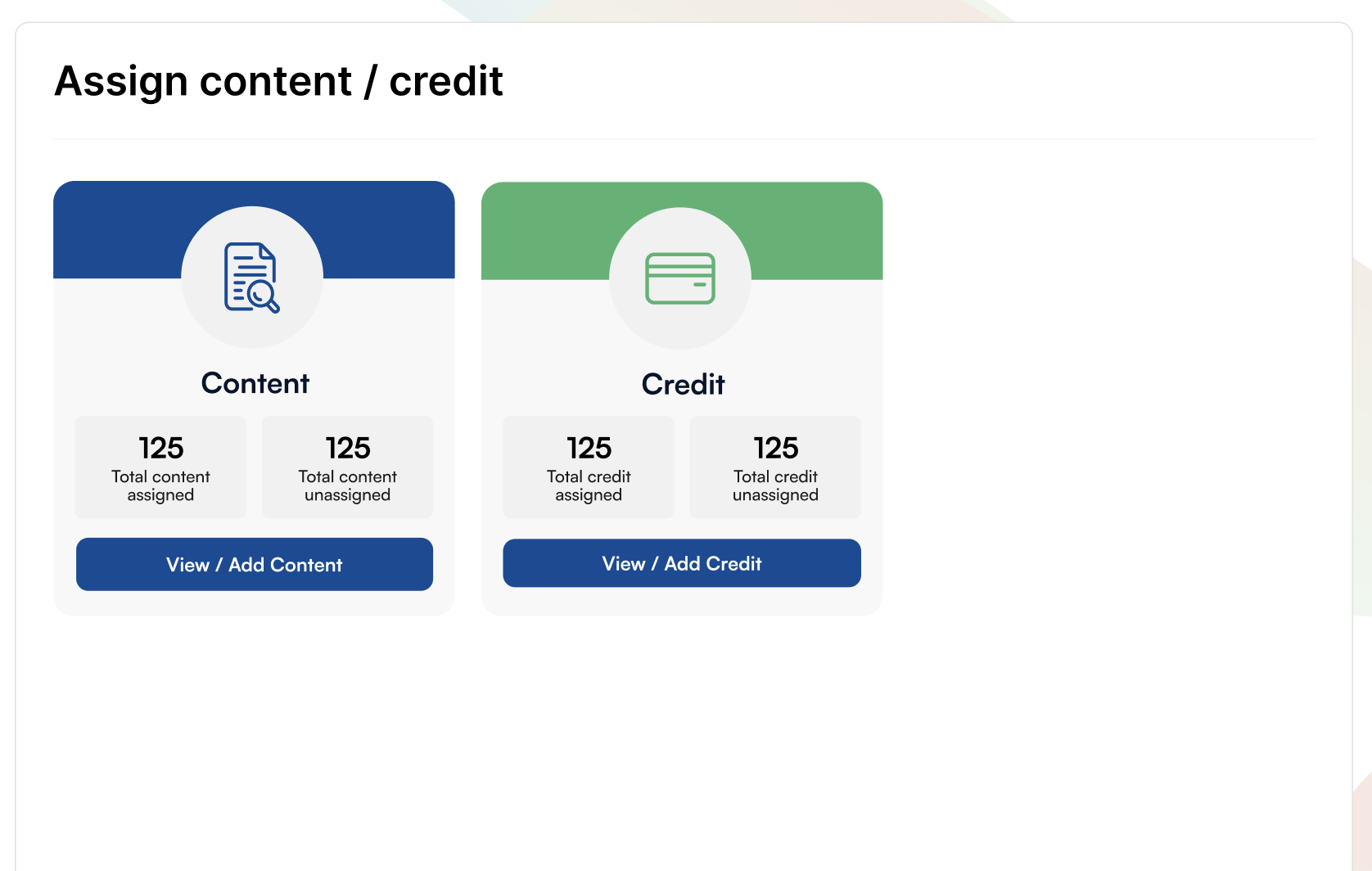 Assign Content & Credit